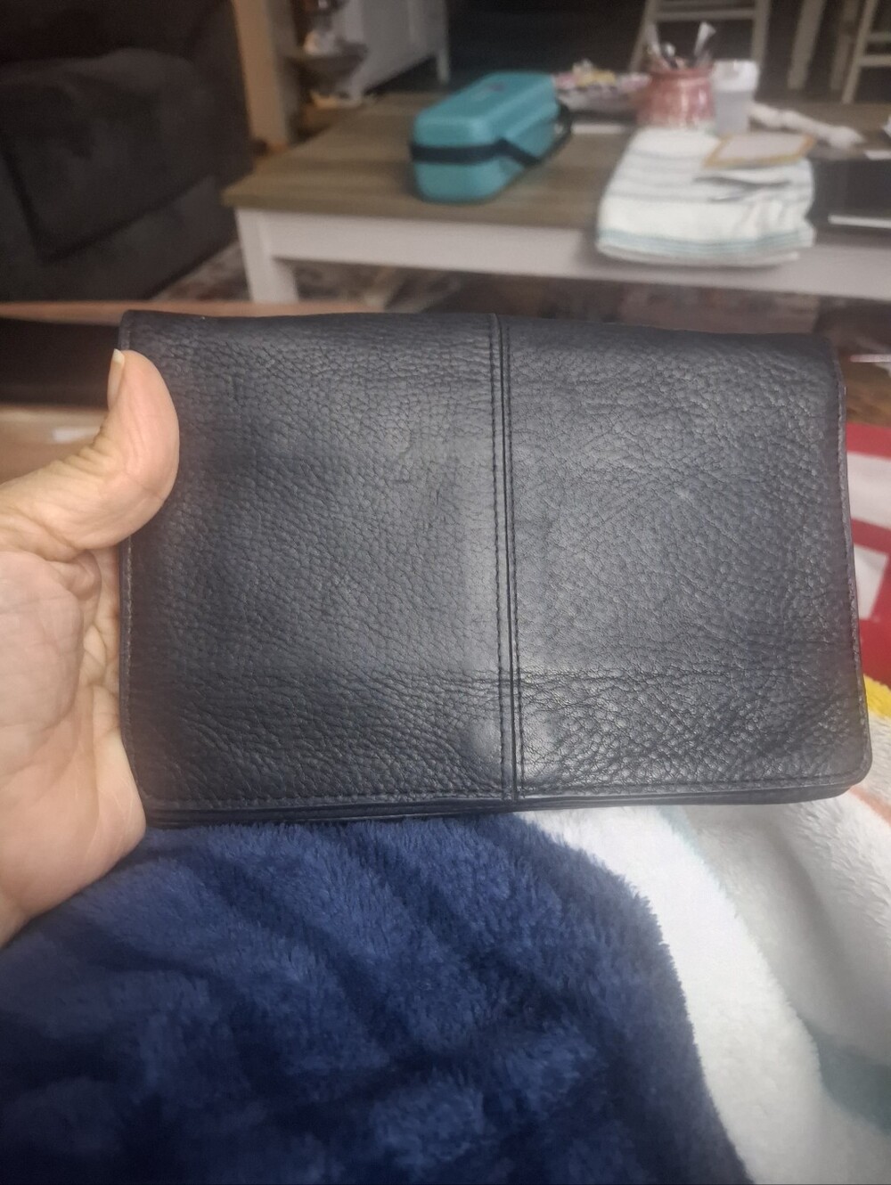 Women's Black Leather Travel Wallet